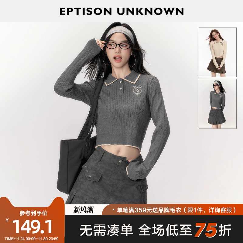 Eptisonpolo领甜美针织衫