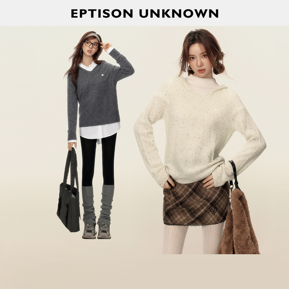 Eptison休闲复古风连帽毛衣