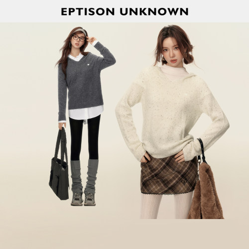 Eptison休闲复古风连帽毛衣