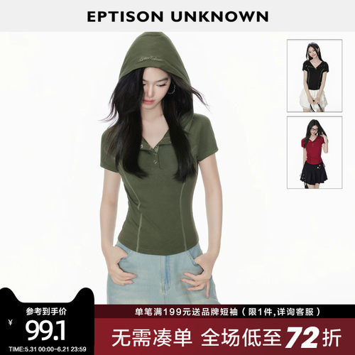 Eptison美式复古风连帽T恤