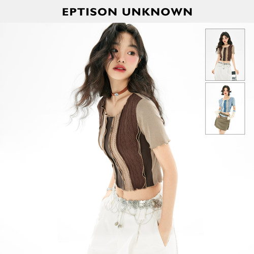 Eptison设计感甜辣针织短袖