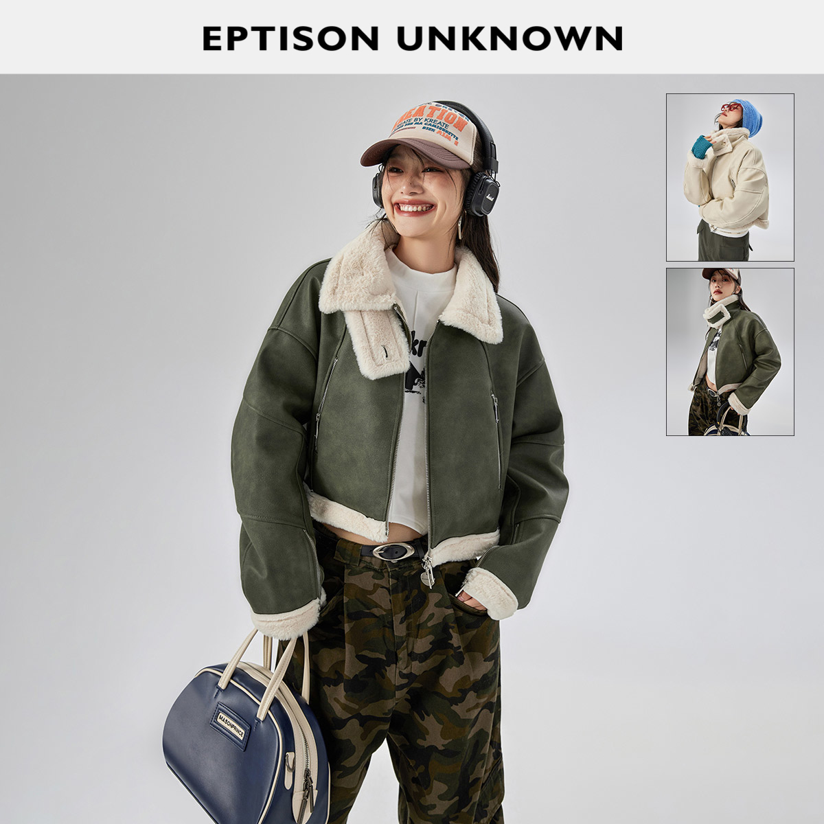 秋冬短款外套Eptison机车风