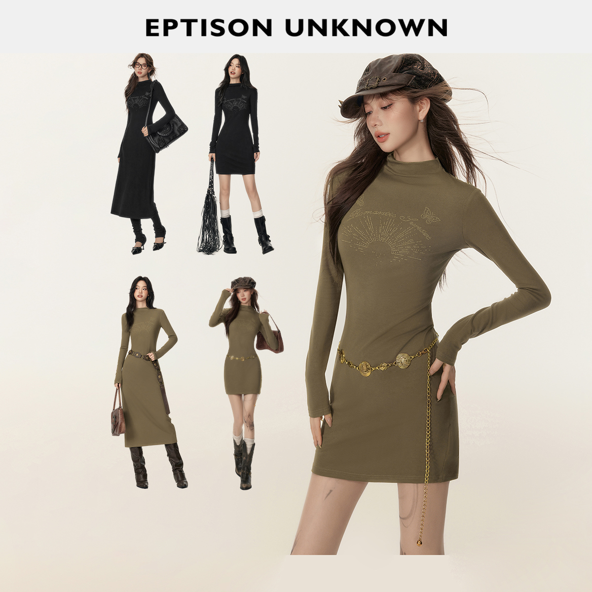 EPTISON复古辣妹风显瘦连衣裙