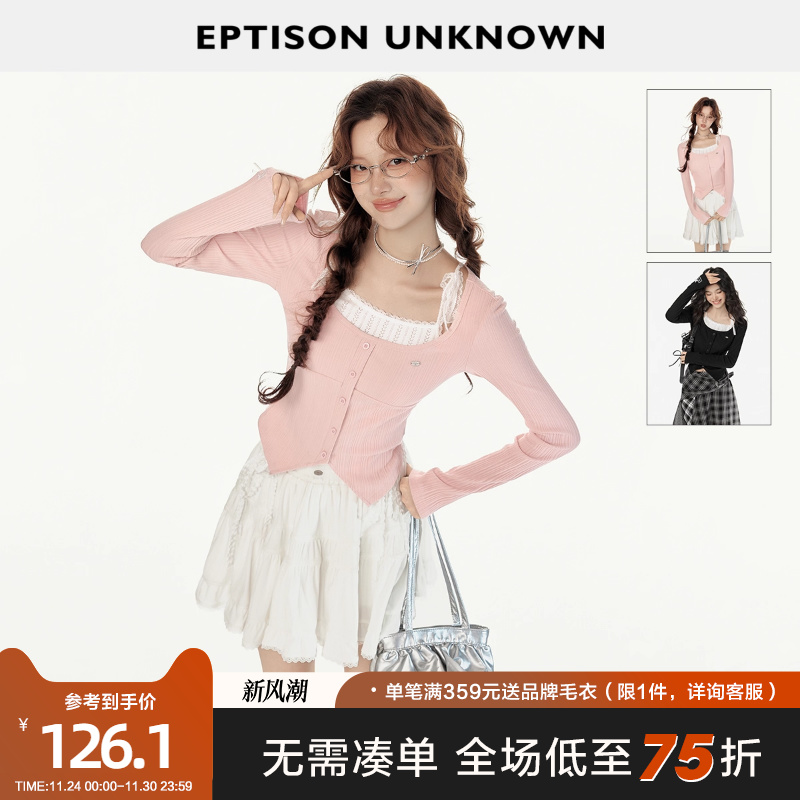 Eptison甜美少女风短款针织衫