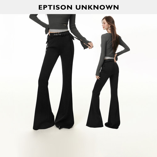 Eptison芭蕾少女风绑带喇叭裤