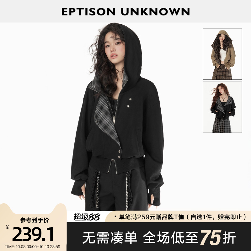 Eptison复古风连帽休闲短外套