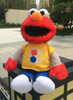 芝麻街ELMO艾摩公仔会说话唱歌的外语毛绒玩具娃娃布偶生日礼物