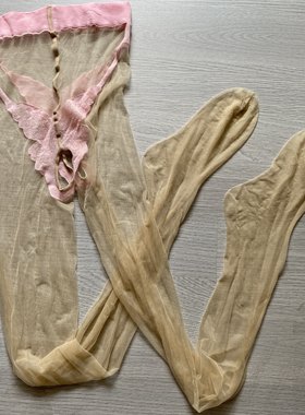 超薄丝滑包芯丝开裆比基尼丝袜性感免脱蝴蝶提花连裤袜诱惑招狼袜