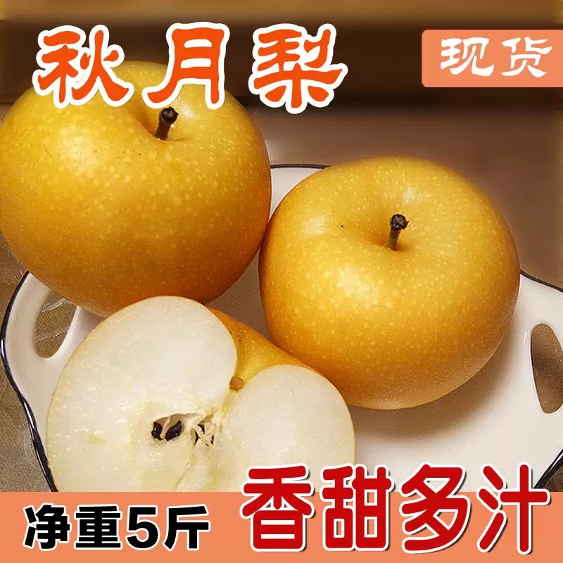 自然成熟正宗秋月梨新鲜水果应季当季新鲜整箱包邮5斤