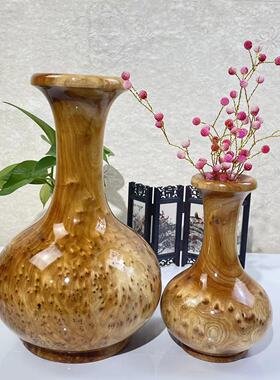香杉木榴花根雕花瓶摆件 插花器 居家用品