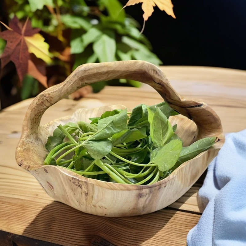 香杉瘤果篮实木果盘创意水果零食盘根雕李子柒同款木盆果盆聚宝盆