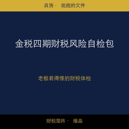 财税财税风险自检包 企业合规自查 Excel+Python 老板财务避坑