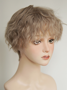 银灰色短发假发男短卷发动漫cosplay基佬帅dk少年感正太基佬头套