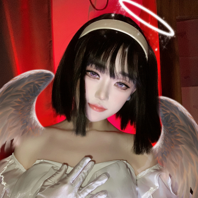 短发假发一刀切黑色妹妹头波波头