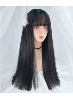 川上富江cosplay假发黑长直发女漫画齐刘海全头套黑色日常lolita