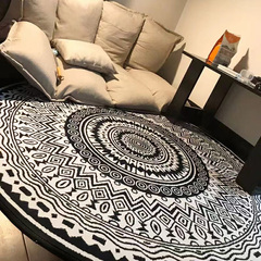 美式复古圆形地毯轻奢卧室客厅摩洛哥办公室摇椅电脑地毯垫地垫