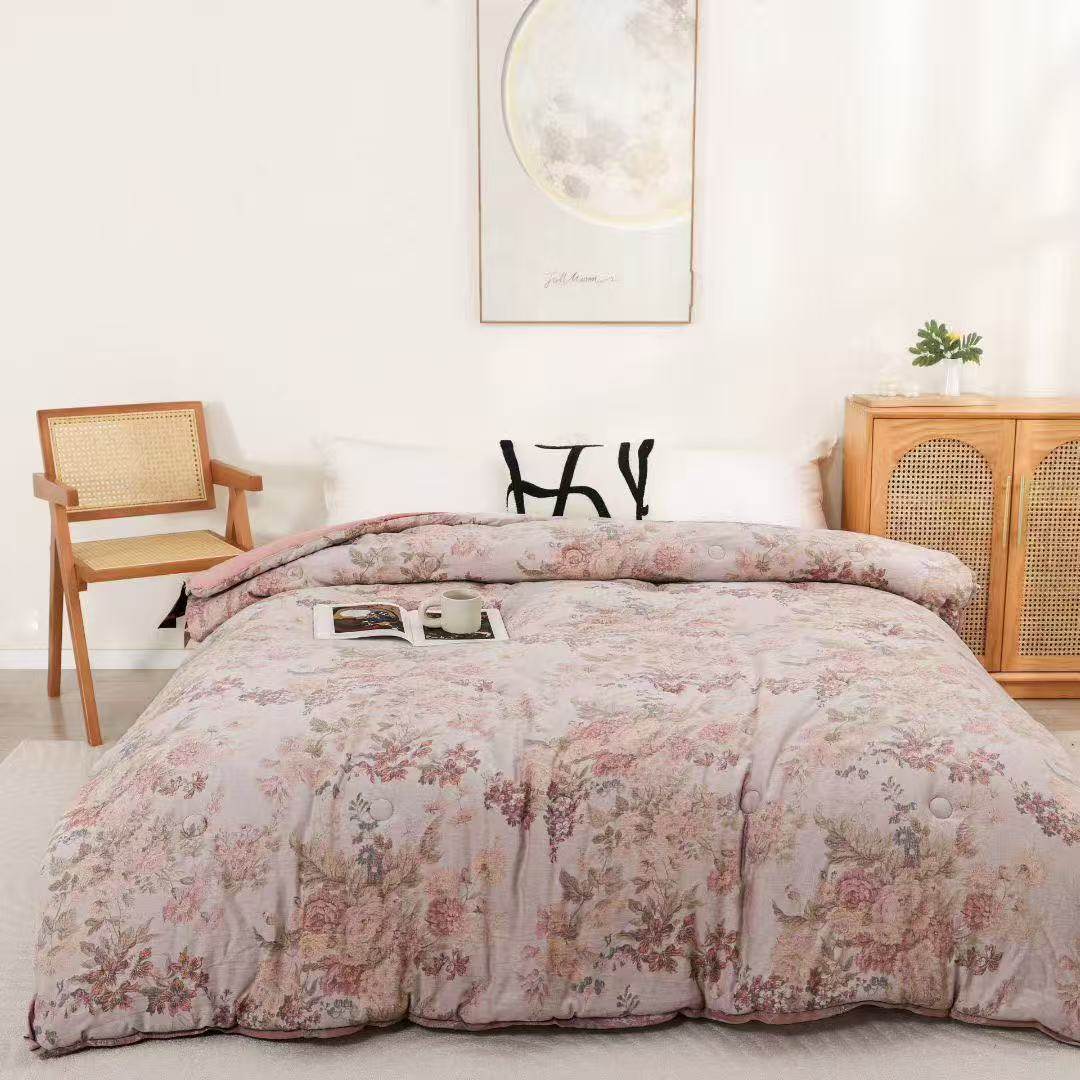 花团粉-2*2.3高奢定制秋冬被双人被加厚轻盈透气不压身保暖可水洗,床上用品,化纤被,淘宝优惠券,粉丝福利购,淘宝优惠卷