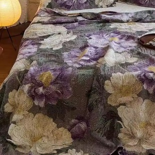 国色牡丹-230*250cm罗布麻床盖毯A类母婴