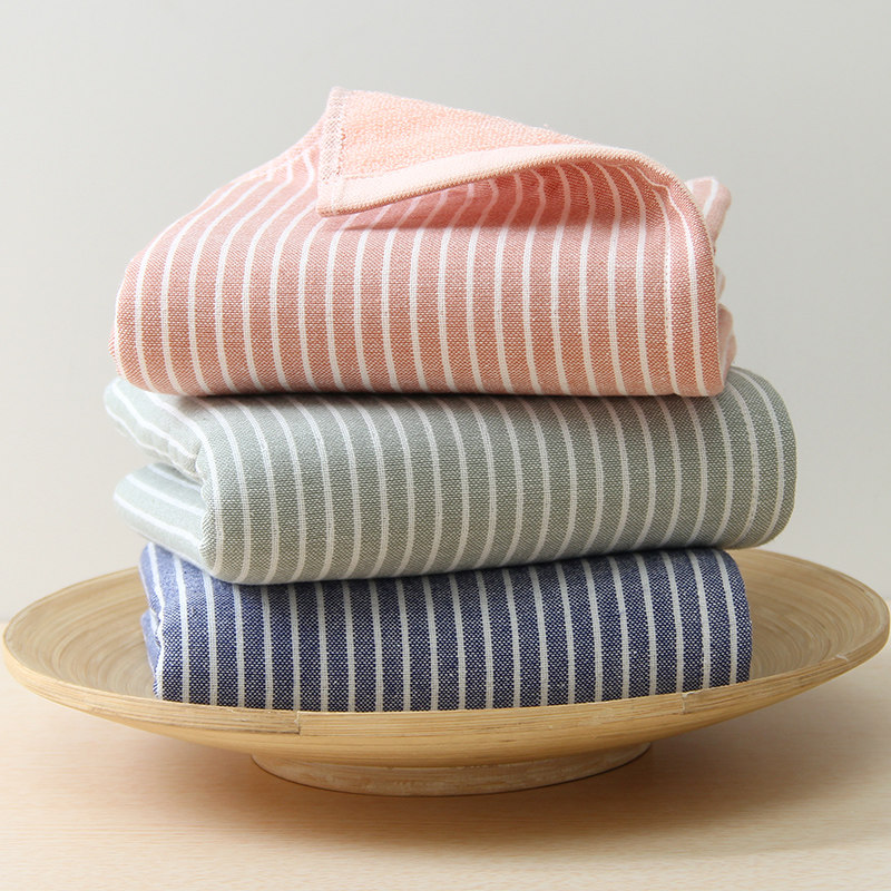 条纹纱布成人洗脸面巾 纯棉加厚双面毛巾吸水不掉色长方形家居,居家布艺,毛巾/面巾,淘宝优惠券,粉丝福利购,淘宝优惠卷