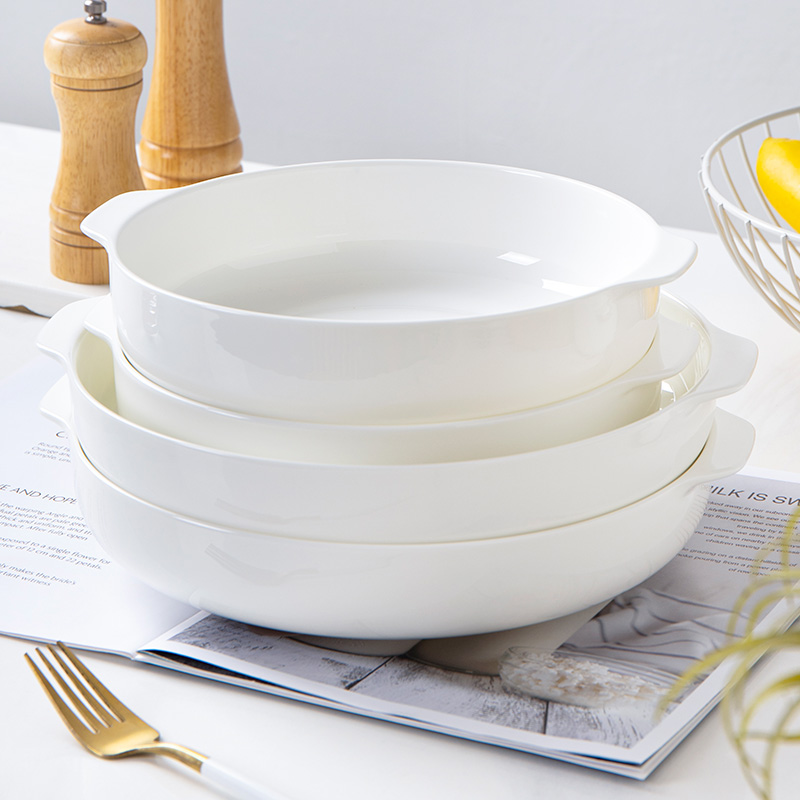 尚韵深盘骨瓷大众双耳餐具