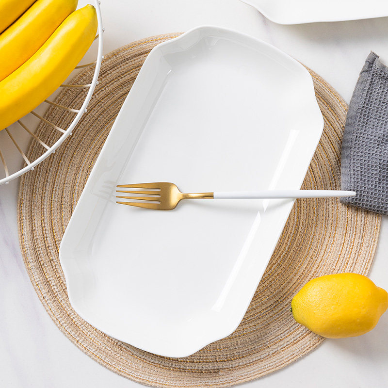 新款陶瓷纯白鱼盘高级感家用蒸鱼盘烤鱼大号盘子菜盘花形骨瓷盘,餐饮具,盘,淘宝优惠券,粉丝福利购,淘宝优惠卷