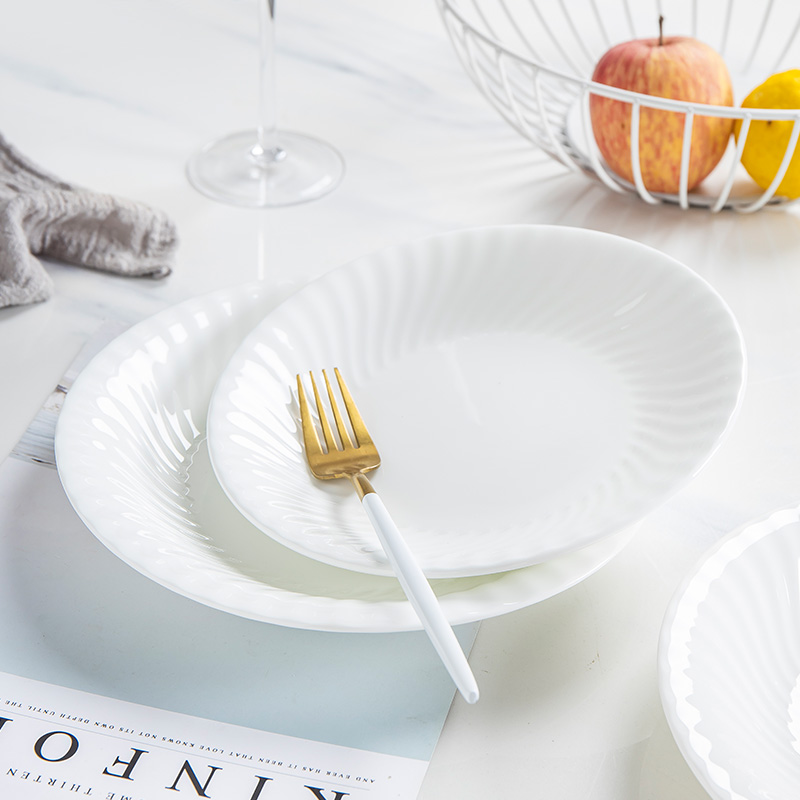 餐盘尚韵骨瓷材质深盘圆形