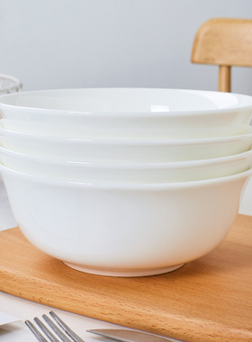 景德镇白色骨瓷餐具菜碗陶瓷碗中式家用碗圆形大号米饭碗面碗