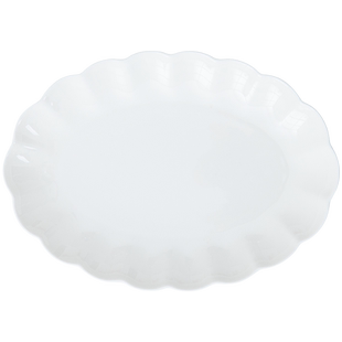 景德镇骨瓷白色鱼盘放鱼的装鱼花边盘子家用可微波陶瓷大号鱼碟