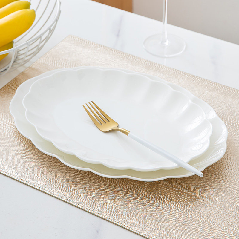 景德镇骨瓷白色鱼盘放鱼的装鱼花边盘子家用可微波陶瓷大号鱼碟,餐饮具,盘,淘宝优惠券,粉丝福利购,淘宝优惠卷