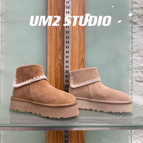 显瘦增高复古厚底一脚蹬雪地靴女