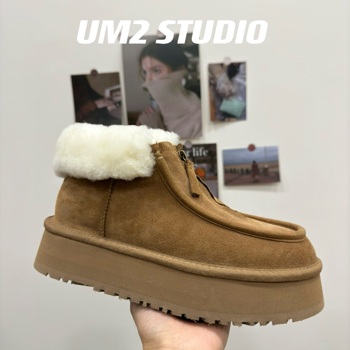 UM2厚底拉链方克特雪地靴