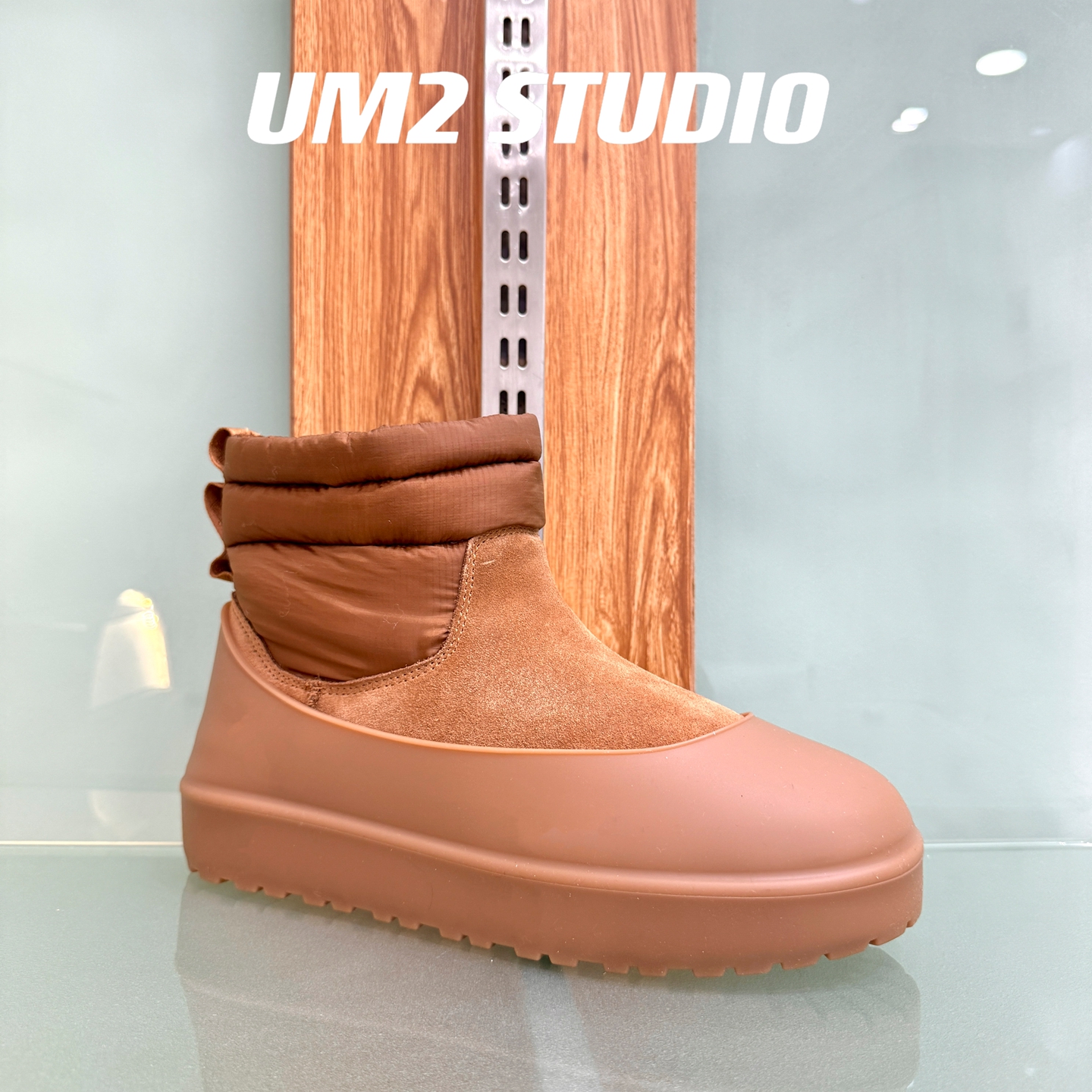 UM2情侣厚底保暖羽绒胶套鞋