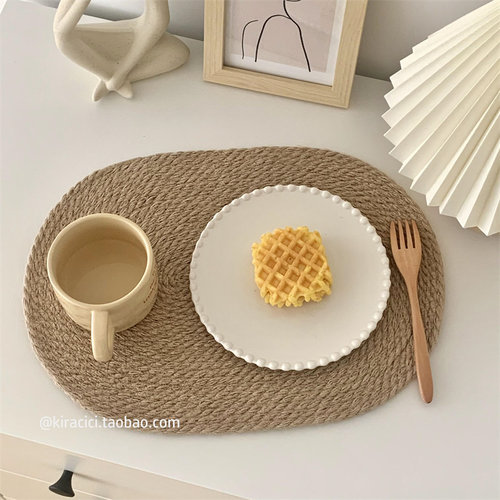 手工编织加厚防烫隔热垫草编餐垫