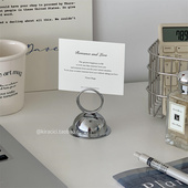 ins创意留言便签夹便条夹桌面立式 金属名片夹卡片相片照片小夹子