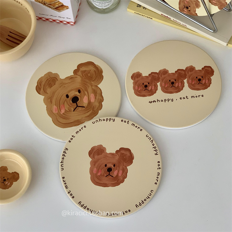 ins风可爱手绘小熊餐垫隔热垫
