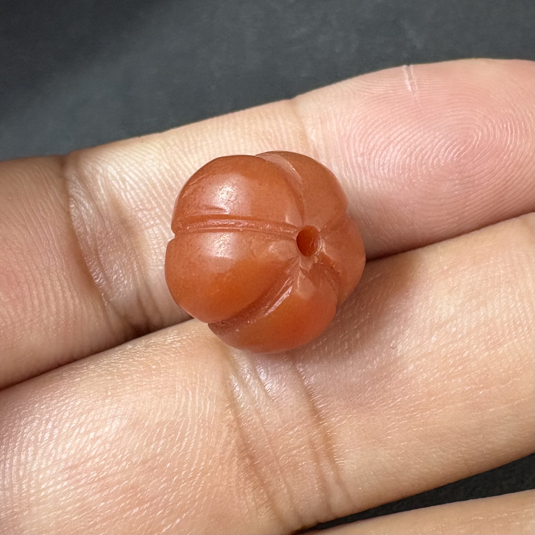 （带证书）1923保山南红玛瑙大水沟料原矿无胶无优化南瓜珠