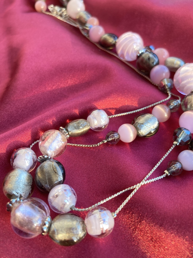 现代手工琉璃!项链,sara设计款,两层佩戴 进口琉璃珠