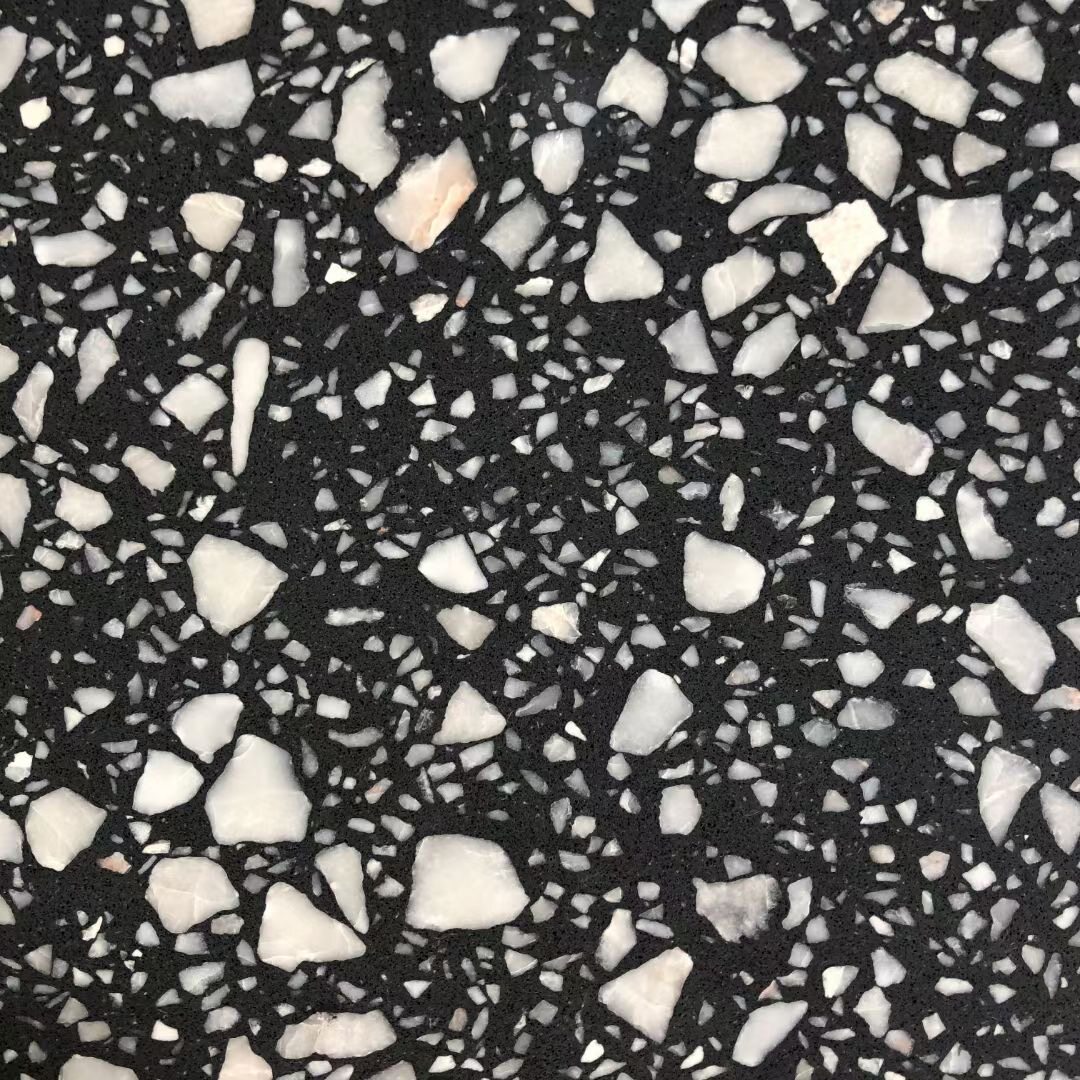 深灰色水磨石地砖通体大颗粒地板砖个性大板室内亮光墙地面抛光