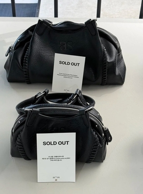 ason流浪包博主同款韩国24FW真皮机车复古单肩腋下包大容量手提包