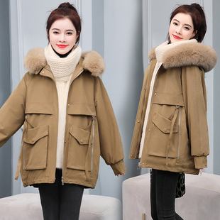 爆款 冬季 宽松棉衣棉服袄外套 加绒加厚派克服女2023年新款 气质短款