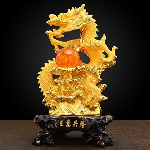 五抓金龙招财摆件工艺品生肖客厅装饰办公室区新年吉祥物开业礼品