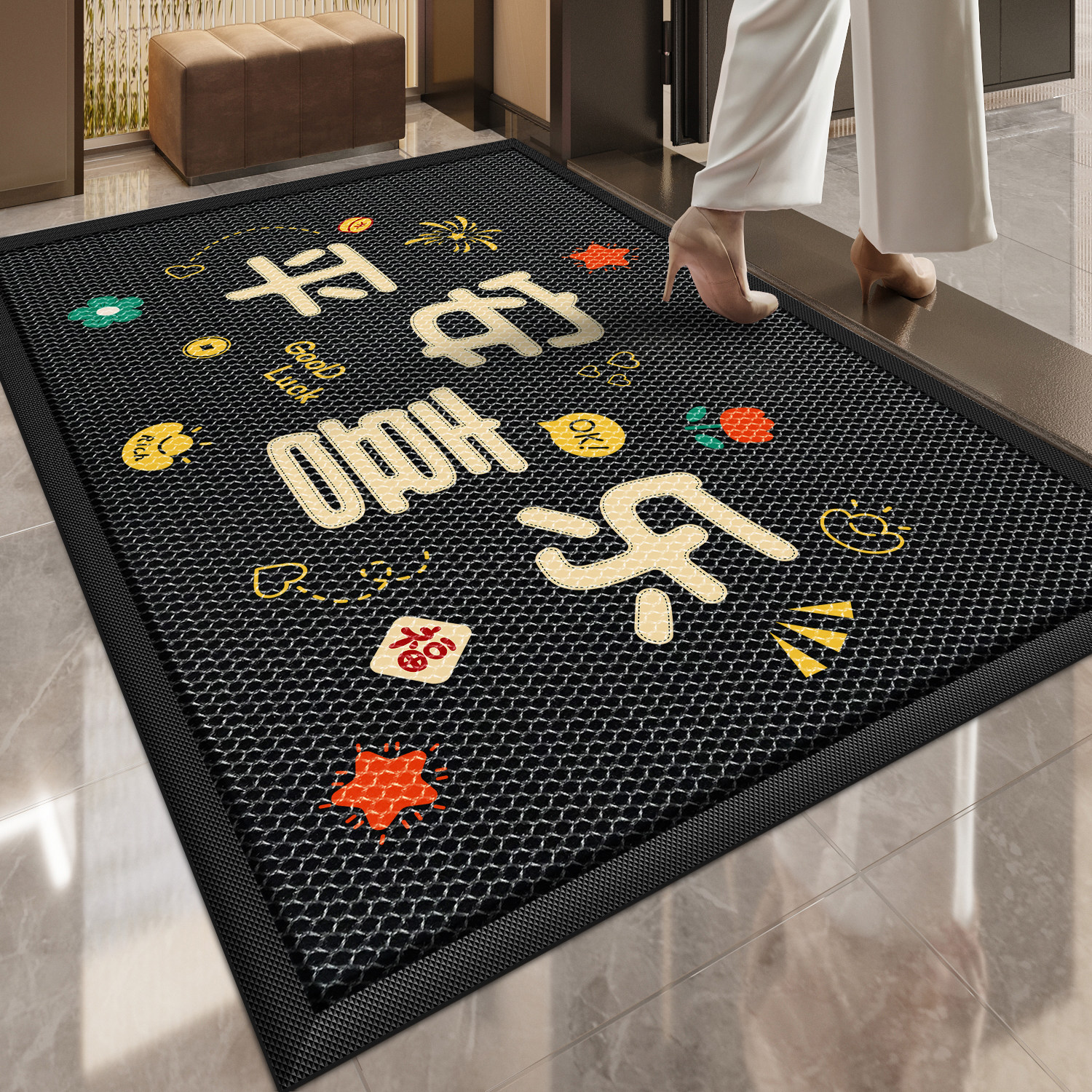 弹力丝入户门地垫门口进门蹭土专用垫子免洗家用脚垫室外防滑门垫,居家布艺,入户地垫,淘宝优惠券,粉丝福利购,淘宝优惠卷