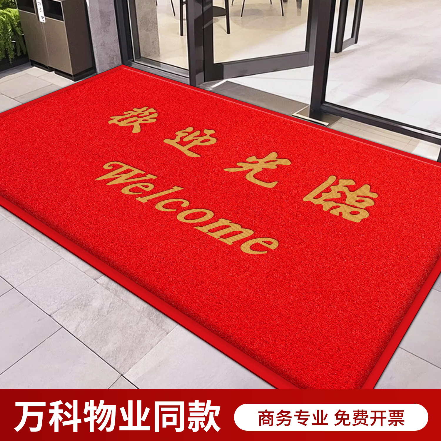 门口进门欢迎光临地毯迎宾防滑防水商铺酒店门口商用脚垫