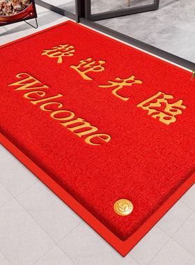 欢迎光临门垫店铺酒店门口地垫进门商用防滑迎宾脚垫LOGO定制地毯