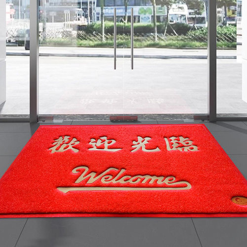 加厚丝圈防滑地毯大门口商用迎宾垫进门欢迎光临地垫公司门垫耐踩