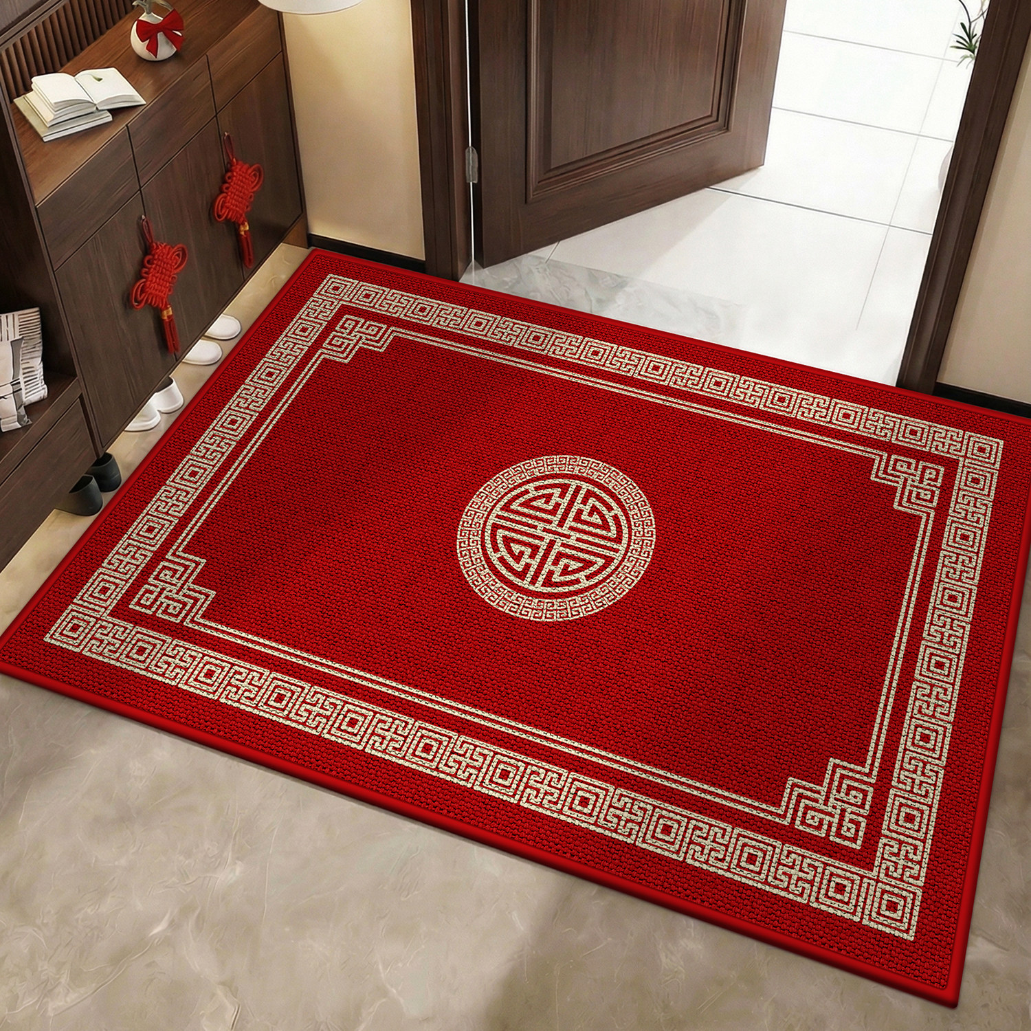 高端大气入户门地垫马年红色喜庆进门地毯家用门口免洗耐脏蹭脚垫,居家布艺,家用脚垫,淘宝优惠券,粉丝福利购,淘宝优惠卷