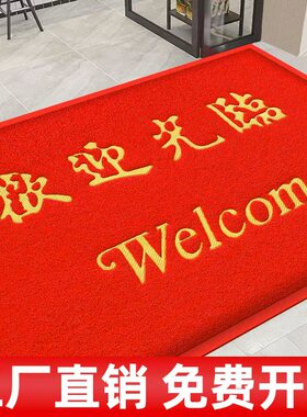 欢迎光临门垫入户地毯迎宾防滑防水商铺酒店大门口脚垫地垫商用