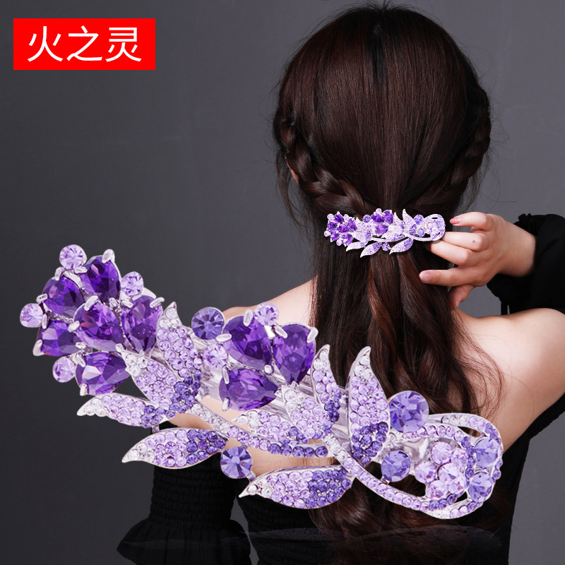 发夹头饰高端发卡女2023新款女士水钻头发夹子精致头花发饰弹簧夹
