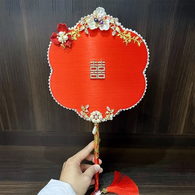 婚礼蚕丝团扇diy伴手礼闺蜜礼物