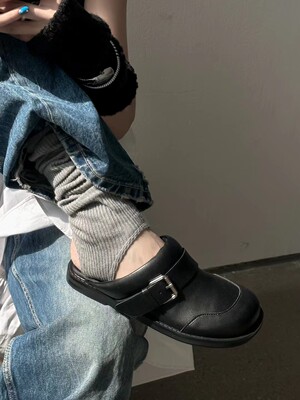 SGIRLTWTW2026新款厚底外穿包头半拖鞋 百搭休闲法式一脚蹬懒人鞋